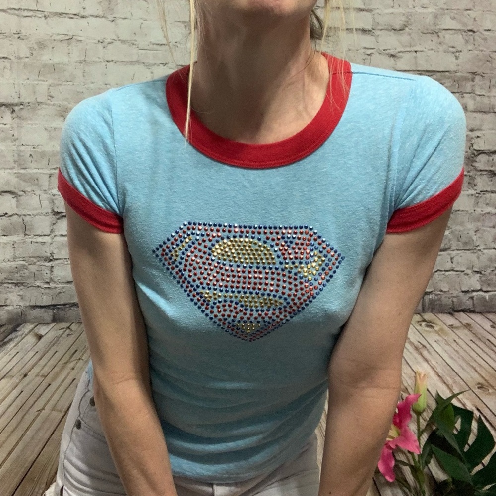 ‼️SUPERMAN Micro Bling Fitted Tee‼️ - Picture 4 of 12